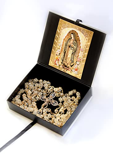 14k Gold Plated Wedding Lasso for Catholic Ceremony with Virgen de Guadalupe Gift Box
