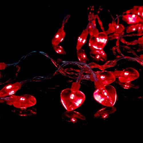 Luditek 14.7ft 40LED Mothers Day Decorations String Lights, Battery Operated Heart Shape Hanging Garland Valentines Day Decor for Indoor Outdoor Home Room Party Wedding