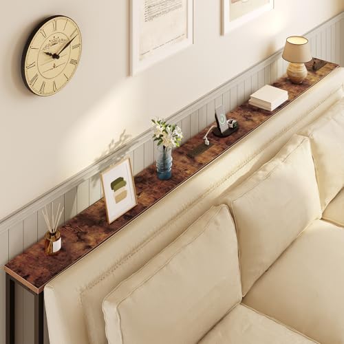HOOBRO 47.2-Inch Narrow Console Table with Power Outlet, Rustic Brown & Black, Variation 1