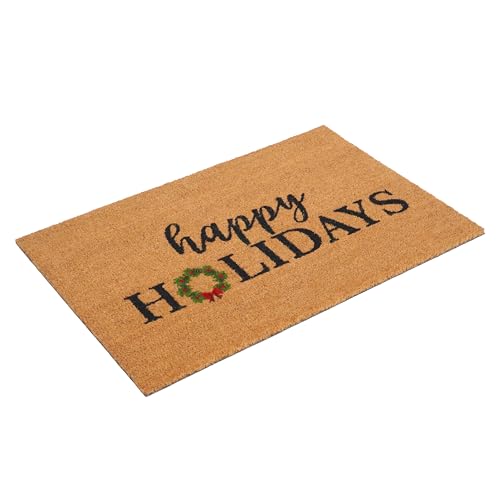 Calloway Mills Christmas Wreath Doormat 24x36 Durable Coir Holiday Rug