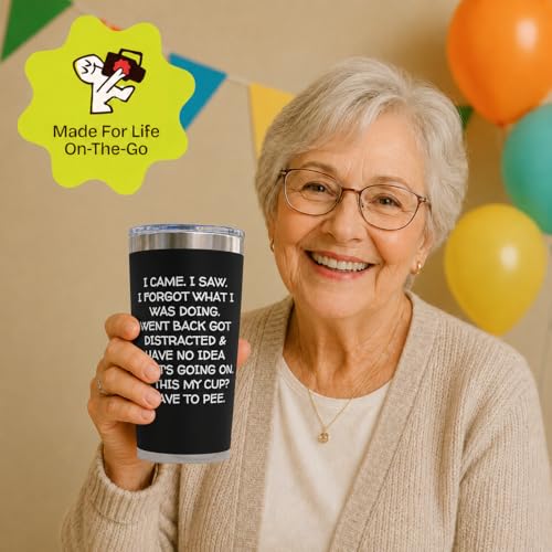 KLUBI 20oz Black Funny Retirement Tumbler - Humorous Birthday Gift for Seniors