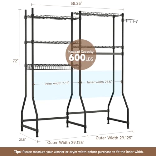 Laundry Organizer Shelf for Washer and Dryer Storage - Space Saving Multi-Functional Rack