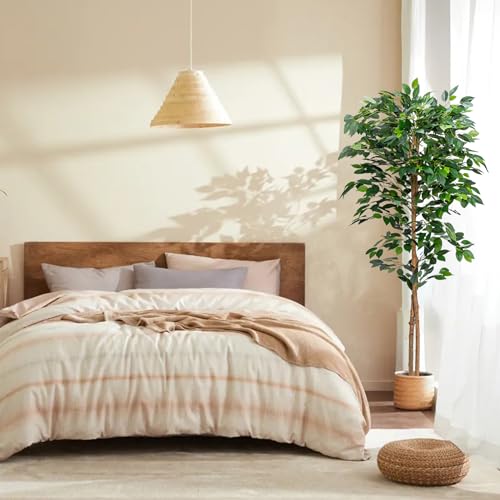 Artificial Ficus Tree 5FT with Realistic Leaves & Sturdy Pot - Indoor Outdoor Decor