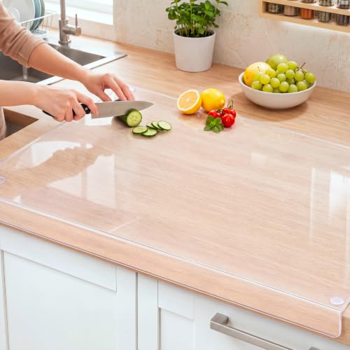 Wesiti Clear Acrylic Cutting Board with Counter Lip - Extra Large 47" x 22"