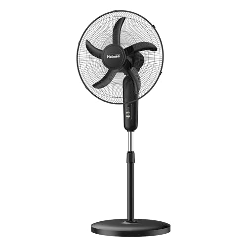 Large 18-Inch Oscillating Stand Fan - 3-Speed Adjustable Height & Tilt