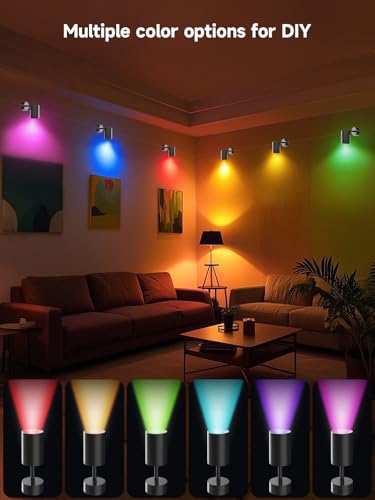 Tyute RGB Indoor Spotlight Kit with Color Changing LED Uplighting, Music Sync & Remote