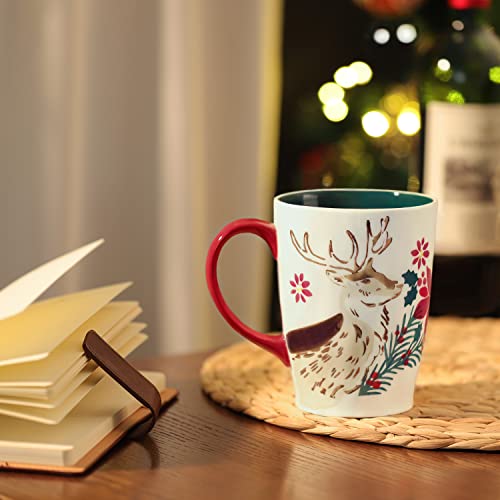 NymphFable 20 oz Hand-Painted Santa Claus Mug - Ceramic Coffee & Tea Cup