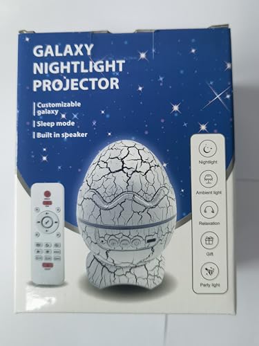 Dinosaur Egg Galaxy Star Projector Starry Light with Wireless Music Player, Night Light with White Noise, Nebula,Timer & Remote Control Best Gift & Decoration for Children's and Adults' Bedroom