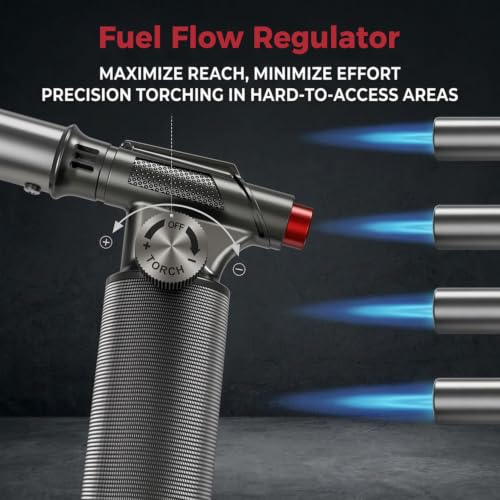 KinetiFire All-Metal Butane Torch Lighter - Professional Culinary & DIY Use