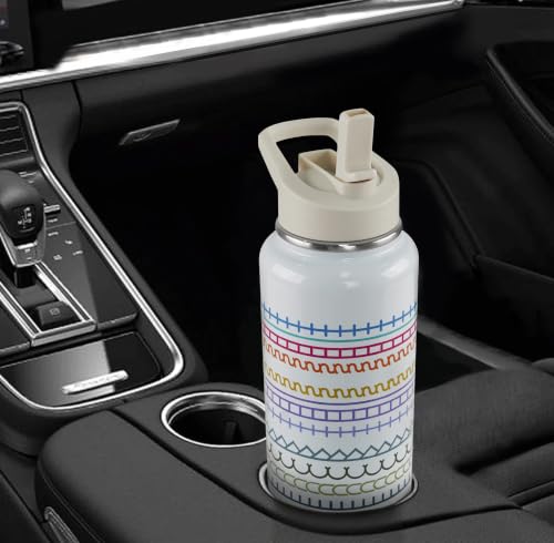 Rcvlauf Hidden Message Multicolor Water Bottle 32oz Insulated Travel Mug with Straw - Funny Gag Gift for Work & Friends