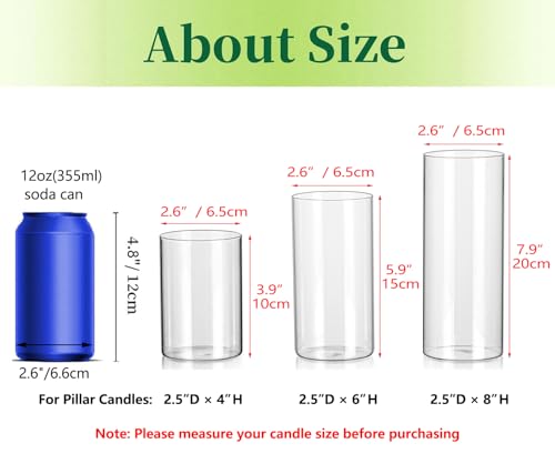 Hewory Set of 24 Clear Glass Cylinder Vases 2.6”, 3.9”, 5.9” for Centerpieces