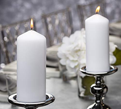Bolsius 12 Pack Unscented White Pillar Candles 2.7 x 6.7 Inches Dripless & Long-Lasting