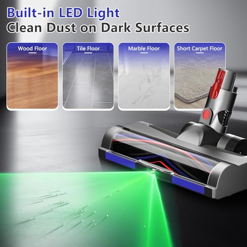 1 Pack LED Green Light Vacuum Head Replacement for Dyson V7 V8 V10 V11 V15 Cordless Cleaners