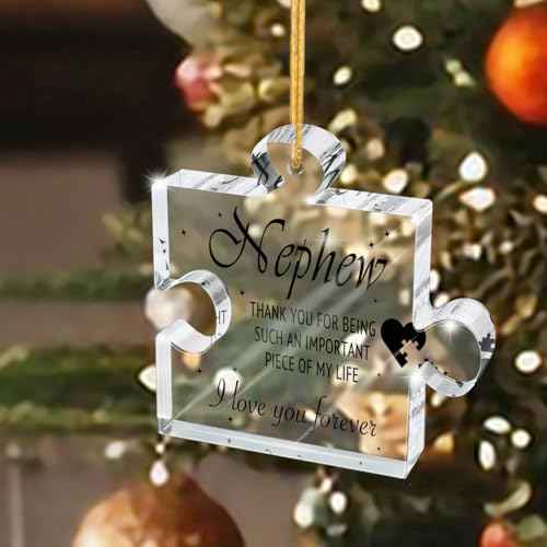 Gift for Nephew, I Love You Hanging Ornaments, Love You & Graduation Gift, Christmas or Thanksgiving Keepsake, 2.7x3.1 Inch