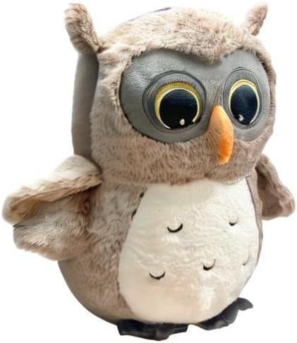 Ryttir 15.7 Inch Chubby Gray Owl Plush Toy - Adorable Adventure Stuffed Animal Gift for Kids & Women