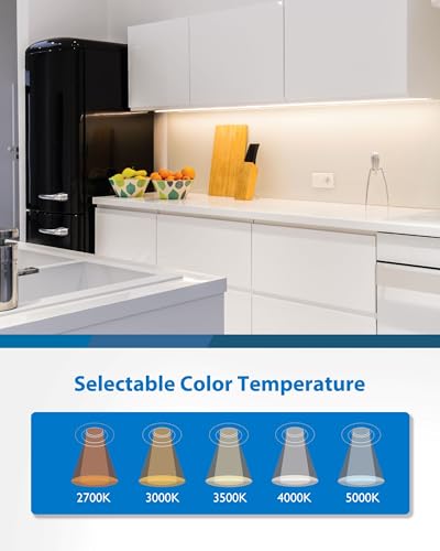 24-Inch Dimmable Under Cabinet LED Light - Selectable CCT 2700K-5000K, No Switch