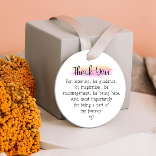 Thank You Christmas Ornament - Ceramic Hanging Gift for Coworker, Boss, Teacher, Friend