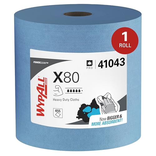 Heavy Duty Blue Cleaning Cloths - Jumbo Roll, 455 Absorbent Towels for Industrial Use