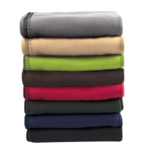 Trail Maker 8-Color Bulk Fleece Throw Blankets 50x60 for Weddings & Charities