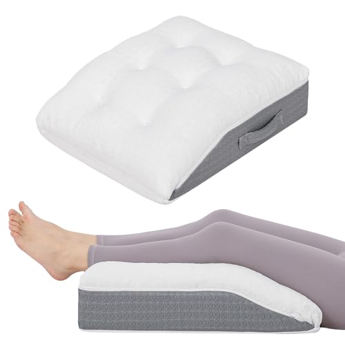Baibu Memory Foam Leg Elevation Pillow 23.5x18x6 Inch Support Wedge for Circulation & Pain Relief