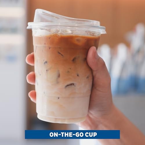 Freshware 12 oz Clear Disposable Plastic Cups with Strawless Sip