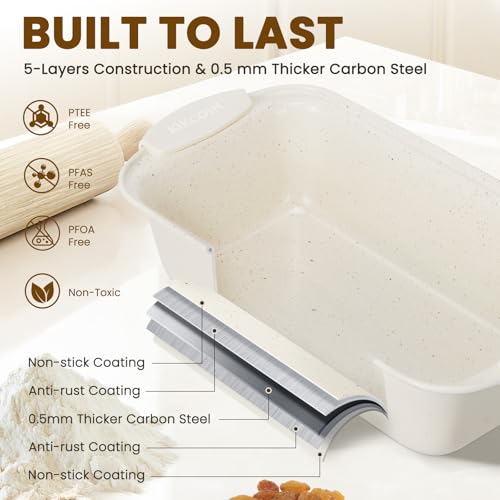 Cream 22-Piece Nonstick Bakeware Set with Silicone Handles - Oven Safe