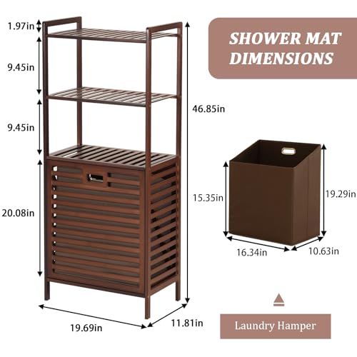 Baveke 3-Tier Tilt Out Laundry Hamper with Removable Basket - Brown