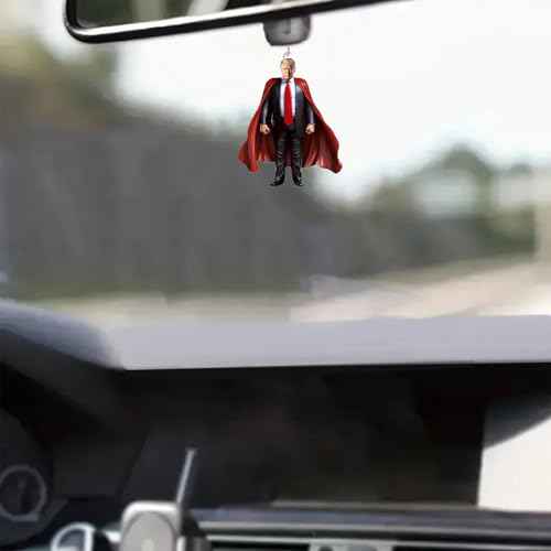 Funny President Donald 2025 Ornaments, 2D Flat President Donald Decor for Car, Funny Christmas Tree Ornaments, Donald 2028 Merchandise(2PCS Super Hero)