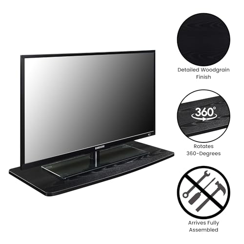 TV Swivel Riser Stand for Up to 37 Inch Monitors - 360 Degree Rotation