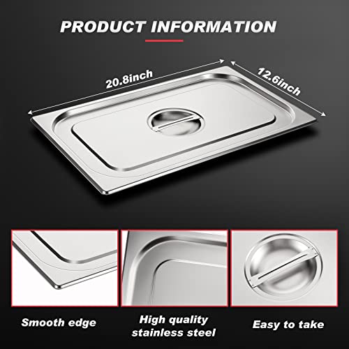Suclain Full Size Stainless Steel Steam Table Pan Cover - Model 12
