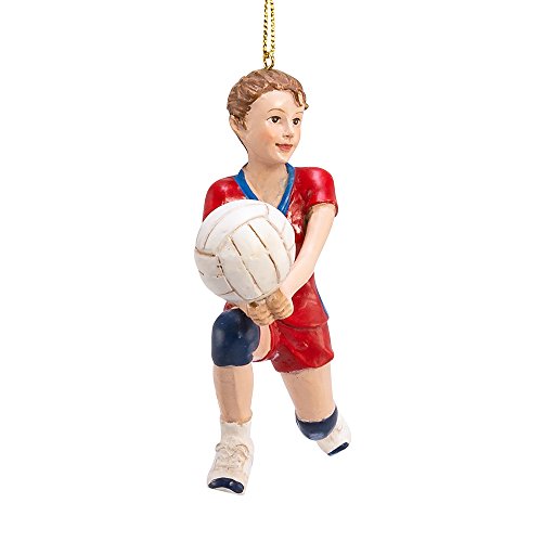 Kurt S. Adler Volleyball Ornament, 4.5in, Red and Blue, Volleyball Player, Christmas