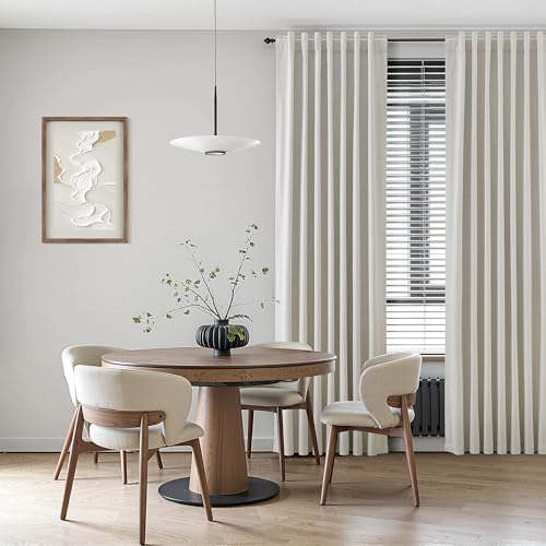 Nanspring Extra Long 100% Blackout Linen Curtains 108 Inch Length