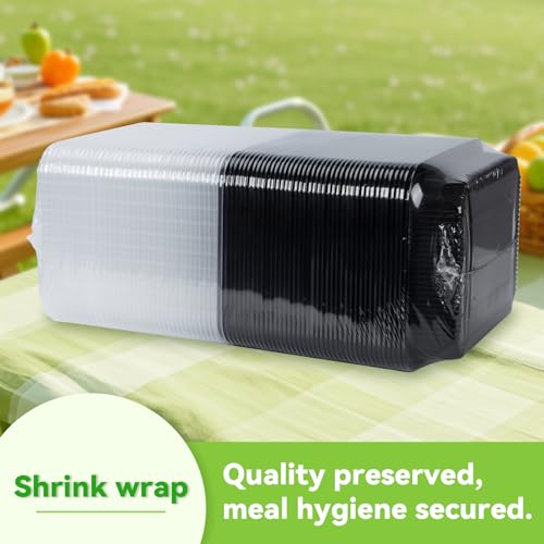 Black 48oz Meal Prep Containers 40-Pack Leakproof Food Storage - Single Compartment