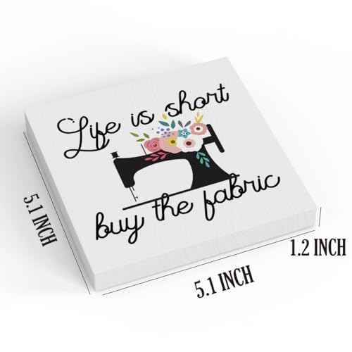 SENJIAN Sewing Room Decor Sewing Supplies Birthday Wooden Box Sign for Home Office Bedroom Living Room Desk Table Decoration