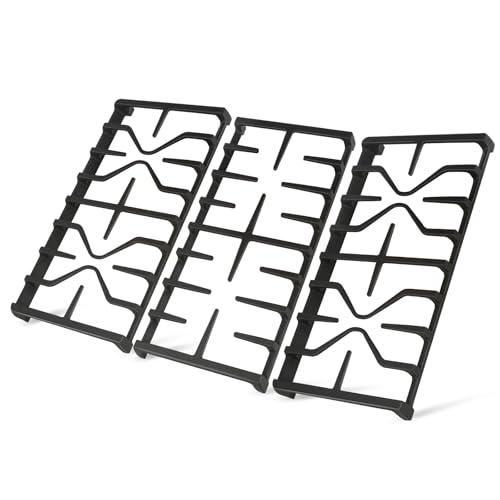 FlameDuty GE Stove Grate Set WB31X27151 & WB31X27150 Replacement Cast Iron Cooktop Grates