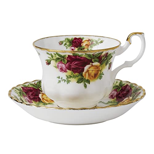 Royal Albert Old Country Roses Teacup & Saucer Set 6.5 oz - Elegant Fine Bone China