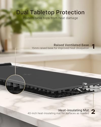 NUTCITY Extra Large Food Warming Mat 40x16 Inches with Insulation Pad, Rapid Heating