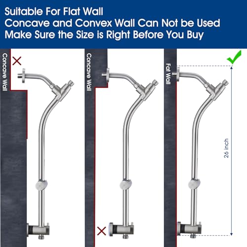 Brushed Nickel High Pressure Shower Head with Handheld & 26" Adjustable Slide Bar