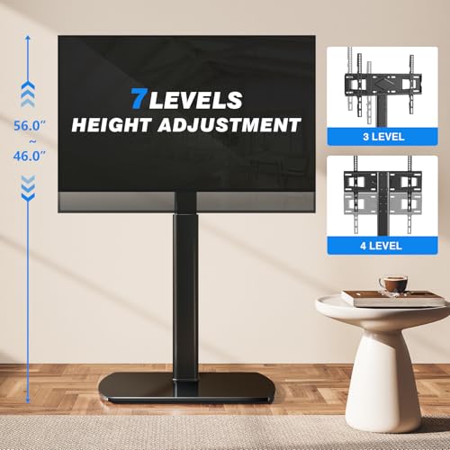 YOMT Universal TV Floor Stand with Mount for 27-70 Inch TVs Black - Swivel & Height Adjustable