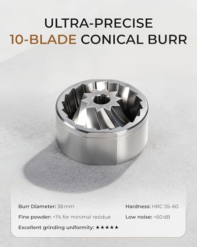 Portable Burr Coffee Grinder with 80 Settings, Single Dose, USB-C Rechargeable