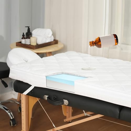 White 73X29 Inch Lash Bed Topper Set Gel Memory Foam Massage Table Waterproof Pillow Cover