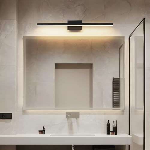 Dimmable 39.37 Inch Bathroom Vanity Light Bar with 5 CCT Colors - Black - Over Mirror Modern LED Fixture