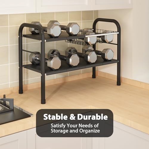 Expandable Under Sink Organizer 2-Tier Shelf for Kitchen & Bathroom Storage