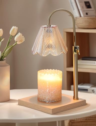 Candle Warmer Lamp with Timer & Dimmer, 2 Bulbs, Height Adjustable,