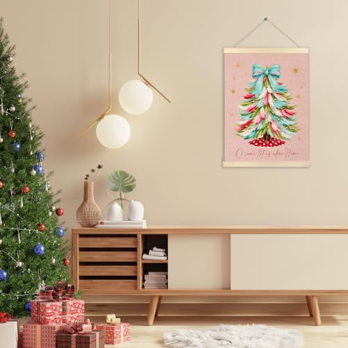 Ecezatik Preppy Christian Christmas Tree Canvas Wall Art Poster 12x16 in - A6-wall art