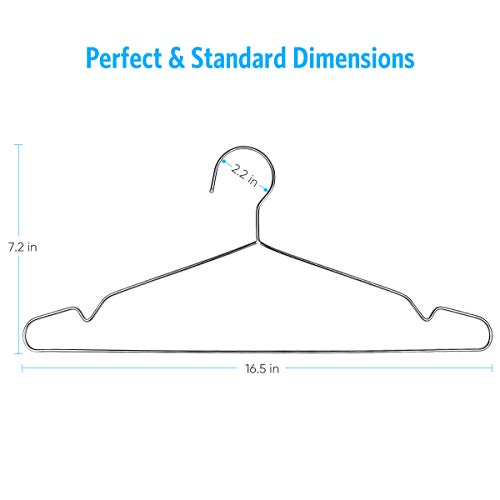 Fayleeko 50 Pack Stainless Steel Wire Hangers 16.5 Inch Heavy Duty Space Saving