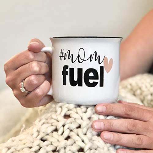 White Mom Fuel Coffee Mug Set - Mom Needs Coffee, 14oz Mama Mug, Perfect Gift for Mom