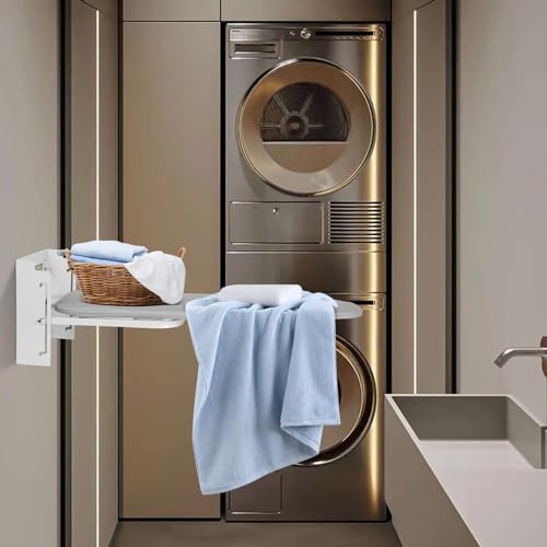 Vrietina Wall Mounted Ironing Board with Height Adjustment, Foldable, 36x12 Inch, Gary / Without Iron Holder