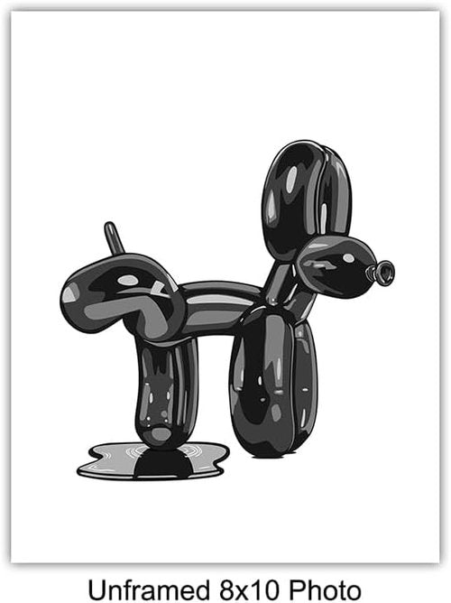 **Regine Switzerland Balloon Dog Bathroom Decor Set - Cute Y2K Black Art for Kids' Restroom**