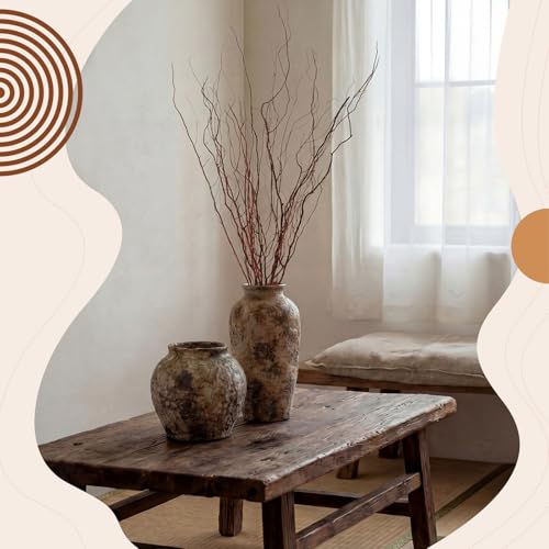 Natural Dried Willow Branches - 12 Pcs, 38 Inches for Rustic Decor, Floral Arrangements & Weddings - Variation: Natural / 38 Inches